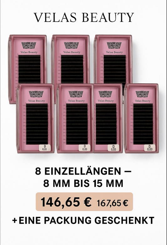 Wimpernpaket 0,03 D curl + 1 Gratis